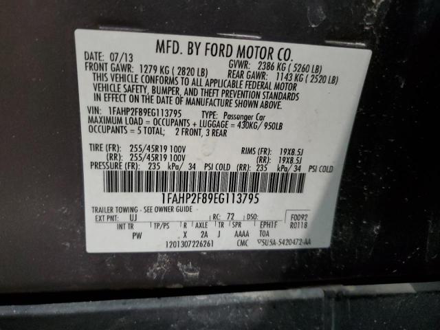 1FAHP2F89EG113795 - 2014 FORD TAURUS LIMITED GRAY photo 13