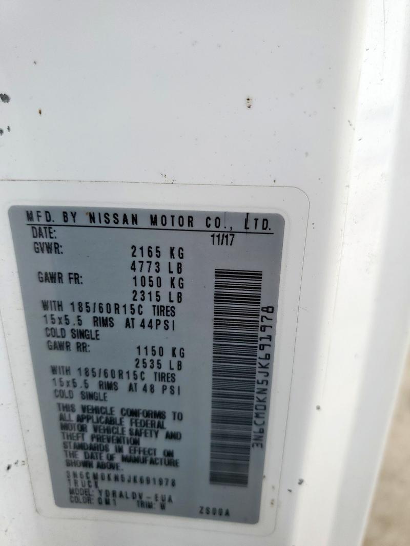 3N6CM0KN5JK691978 - 2018 NISSAN NV200 2.5S WHITE photo 13