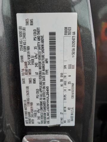 5LMCJ3D91HUL28495 - 2017 LINCOLN MKC RESERVE Grafito foto 12