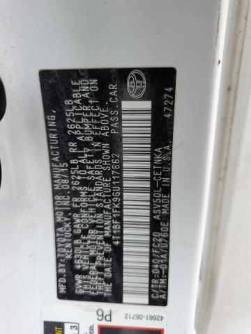 4T1BF1FK9GU117662 - 2016 TOYOTA CAMRY LE WHITE photo 12