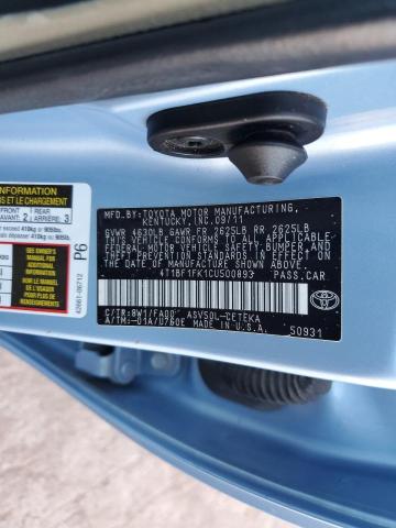 4T1BF1FK1CU500893 - 2012 TOYOTA CAMRY BASE 蓝色 照片 12