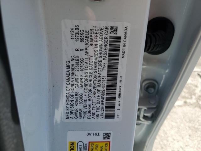 2HGFE4F88SH320151 - 2025 HONDA CIVIC SPORT Ağ foto 13