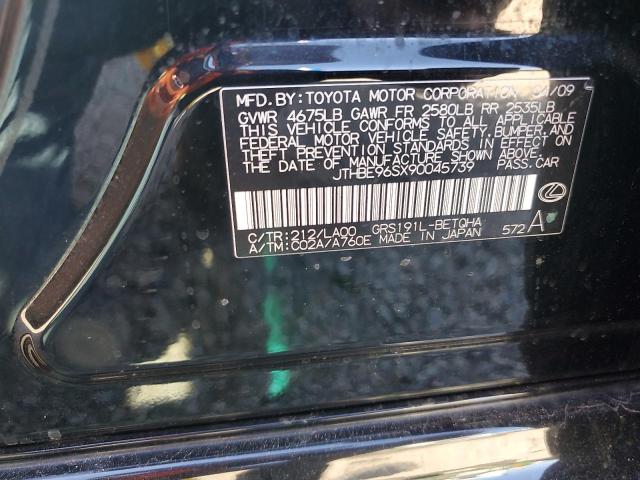 JTHBE96SX90045739 - 2009 LEXUS GS 350 黑色 照片 12