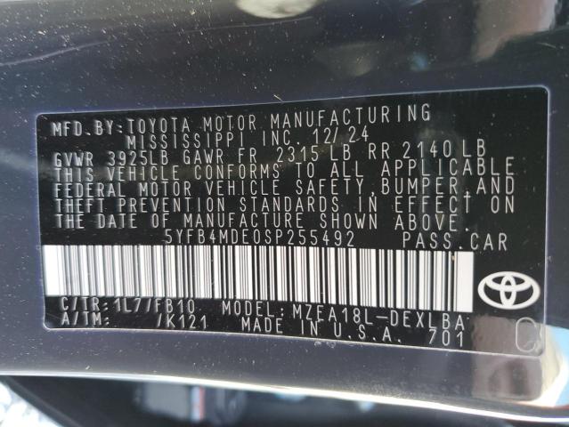 5YFB4MDE0SP255492 - 2025 TOYOTA COROLLA LE GRAY photo 13