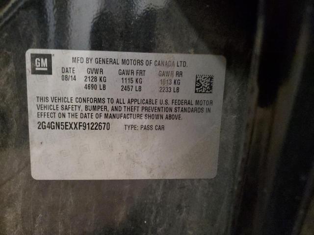 2G4GN5EXXF9122670 - 2015 BUICK REGAL PREMIUM შავი ფოტო 12