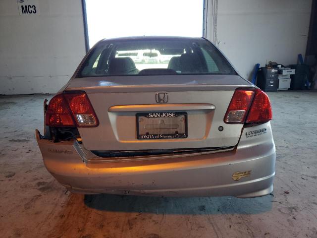 JHMES95695S013177 - 2005 HONDA CIVIC HYBRID SILVER photo 6