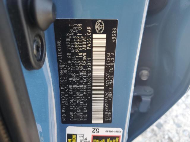 4T1T11AK6RU192011 - 2024 TOYOTA CAMRY SE NIGHT SHADE BLUE photo 12