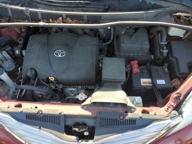 5TDDZ3DC1HS163021 - 2017 TOYOTA SIENNA XLE ბურგუნდია ფოტო 12