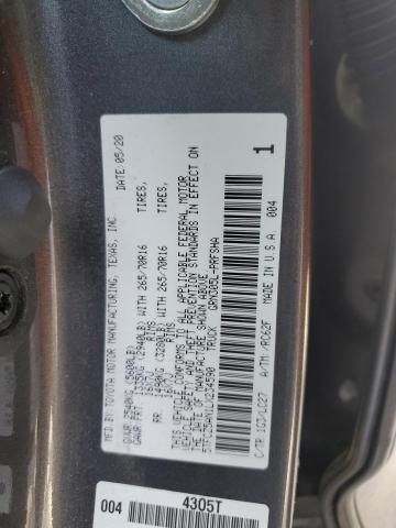 5TFCZ5AN1LX234590 - 2020 TOYOTA TACOMA DOUBLE CAB ნაცრისფერი ფოტო 12