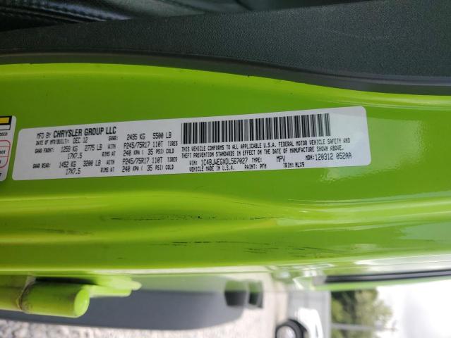 1C4BJWEGXDL567027 - 2013 JEEP WRANGLER U SAHARA 绿色 照片 13