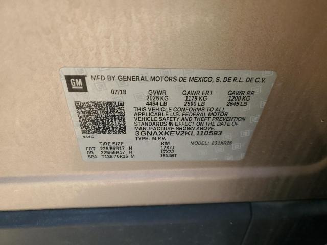 3GNAXKEV2KL110593 - 2019 CHEVROLET EQUINOX LT بني صورة 13