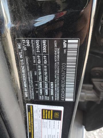 4JGDA5HB2DA267203 - 2013 MERCEDES-BENZ ML 350 4MATIC BLACK photo 13