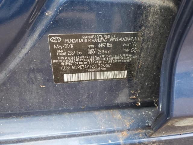 5NPE34AF2JH596367 - 2018 HYUNDAI SONATA SPORT BLUE photo 12