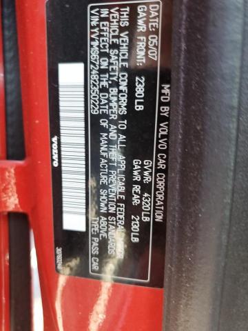 YV1MS672482350229 - 2008 VOLVO S40 T5 RED photo 12