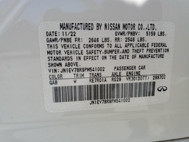 JN1EV7BR9PM541002 - 2023 INFINITI Q50 LUXE 白色 照片 12