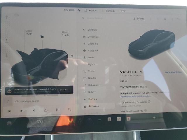 7SAYGDED4TF419835 - 2026 TESLA MODEL Y GRAY photo 9