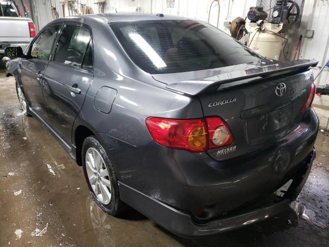 1NXBU40E09Z113545 - 2009 TOYOTA COROLLA BASE GRAY photo 3
