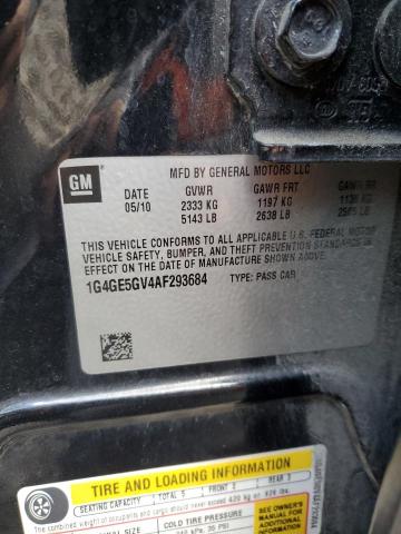 1G4GE5GV4AF293684 - 2010 BUICK LACROSSE CXS 黑色 照片 13