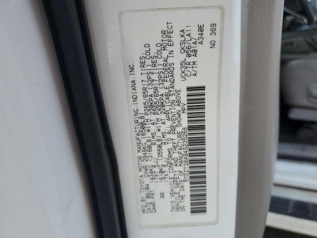 5TDZT38A94S235268 - 2004 TOYOTA SEQUOIA LIMITED WHITE photo 13