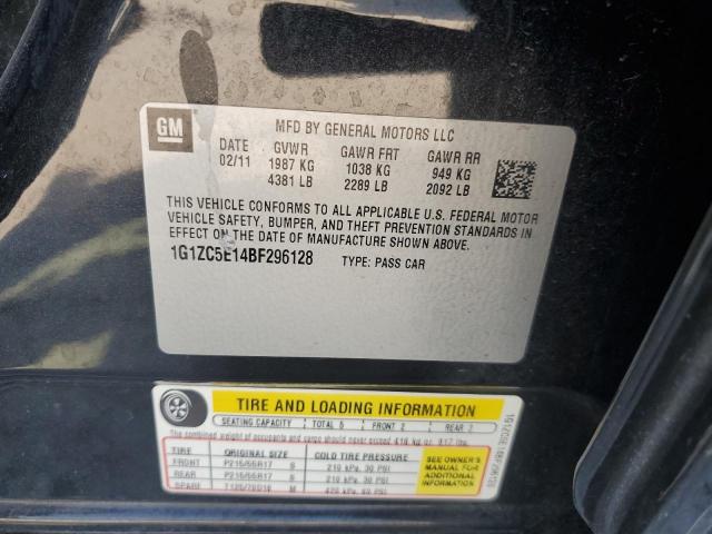 1G1ZC5E14BF296128 - 2011 CHEVROLET MALIBU 1LT BLACK photo 12