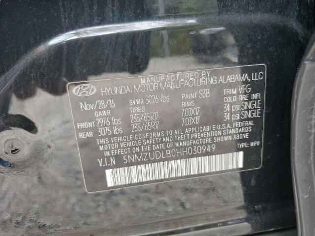 5NMZUDLB0HH030949 - 2017 HYUNDAI SANTA FE SPORT BLACK photo 13