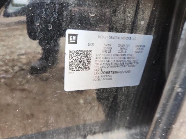 1G1ZD5ST8MF022680 - 2021 CHEVROLET MALIBU LT BLACK photo 13