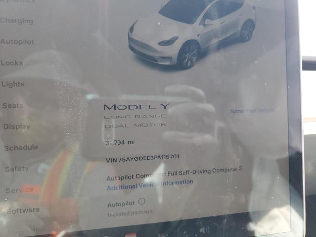 7SAYGDEE3PA115701 - 2023 TESLA MODEL Y თეთრი ფოტო 9