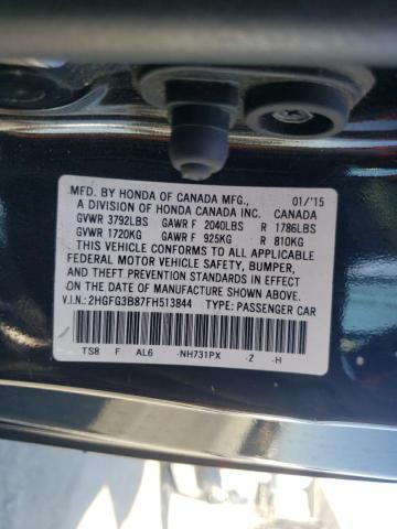 2HGFG3B87FH513844 - 2015 HONDA CIVIC EX BLACK photo 12