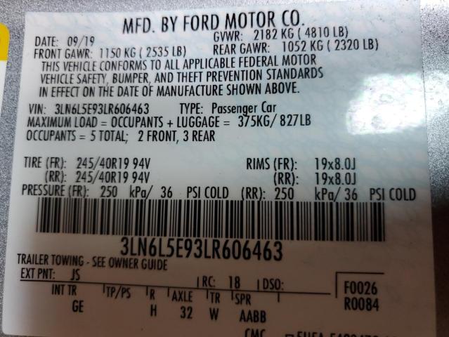 3LN6L5E93LR606463 - 2020 LINCOLN MKZ RESERVE ვერცხლისფერი ფოტო 13