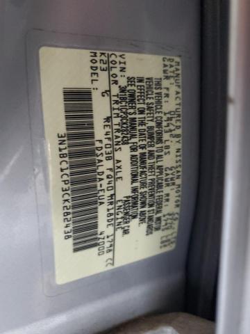 3N1BC1CP3CK282438 - 2012 NISSAN VERSA S SILVER photo 12