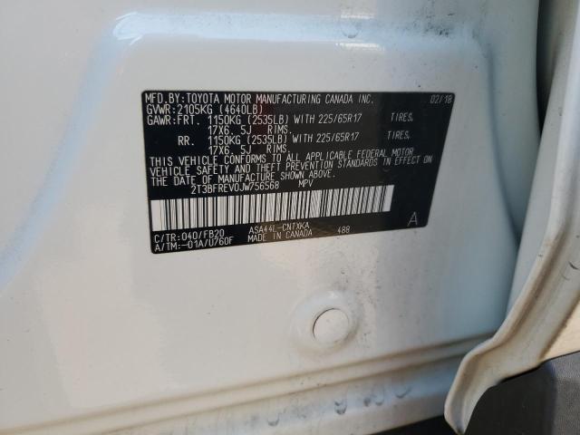 2T3BFREV0JW756568 - 2018 TOYOTA RAV4 LE WHITE photo 12