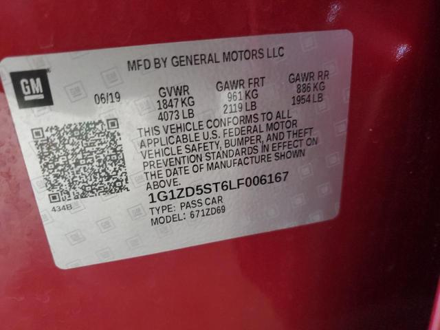 1G1ZD5ST6LF006167 - 2020 CHEVROLET MALIBU LT BURGUNDY photo 13