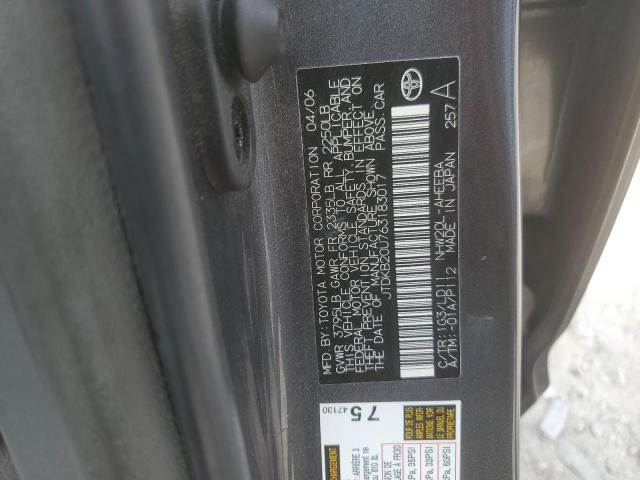 JTDKB20U763183017 - 2006 TOYOTA PRIUS CHARCOAL photo 12
