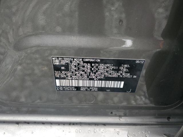 JTMBF4DV9CD045844 - 2012 TOYOTA RAV4 TAN photo 14