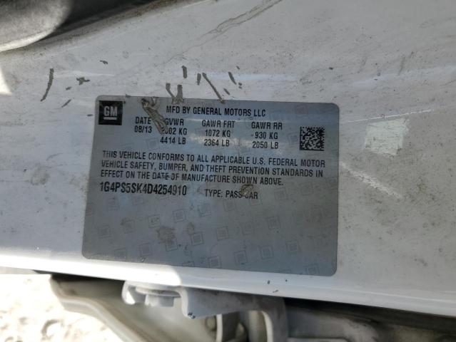 1G4PS5SK4D4254910 - 2013 BUICK VERANO WHITE photo 13