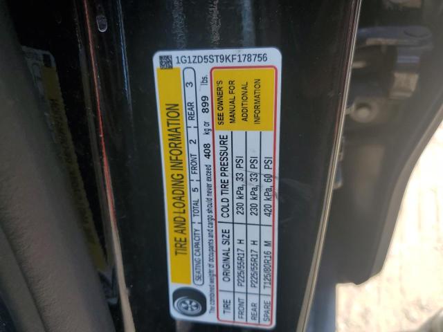 1G1ZD5ST9KF178756 - 2019 CHEVROLET MALIBU LT Schwarz Foto 12