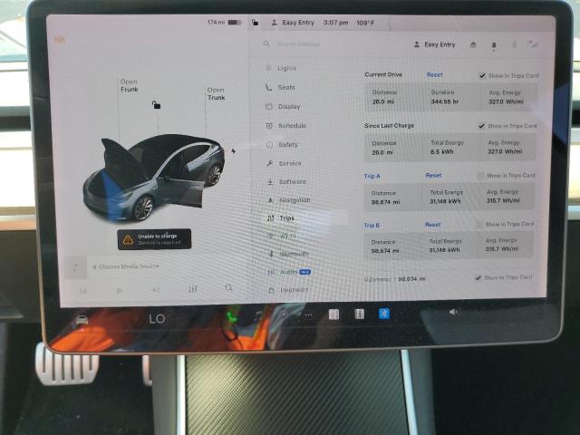 5YJ3E1EB7KF441319 - 2019 TESLA MODEL 3 Темно-сірий фото 9
