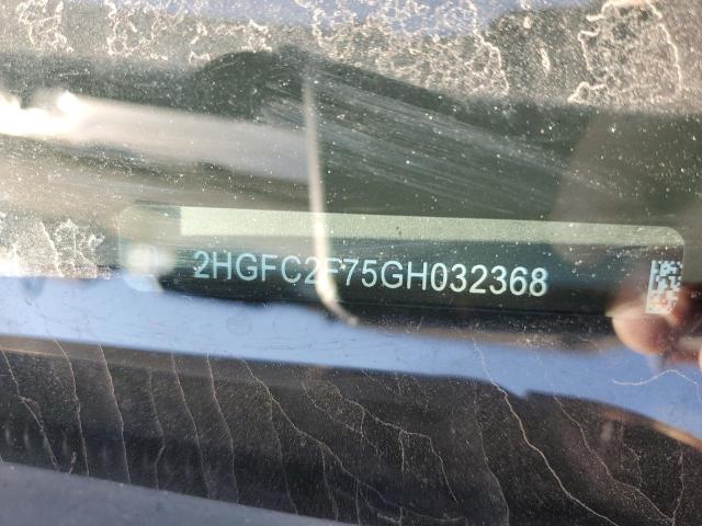 2HGFC2F75GH032368 - 2016 HONDA CIVIC EX 黑色 照片 12