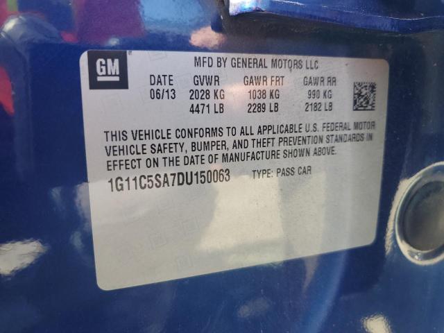 1G11C5SA7DU150063 - 2013 CHEVROLET MALIBU 1LT BLUE photo 13