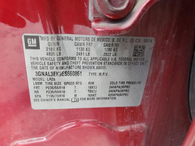 3GNAL3EK9ES660861 - 2014 CHEVROLET CAPTIVA LT 红色 照片 13