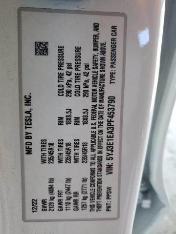 5YJ3E1EA3PF453790 - 2023 TESLA MODEL 3 Սպիտակ լուսանկար 13