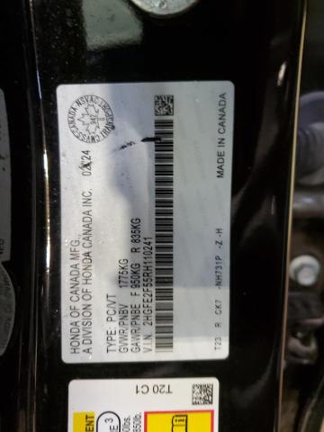 2HGFE2F55RH110241 - 2024 HONDA CIVIC SPORT შავი ფოტო 13