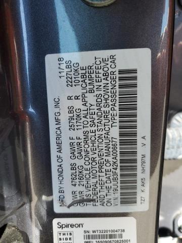 19UUB3F42KA006677 - 2019 ACURA TLX TECHNOLOGY CHARCOAL photo 12