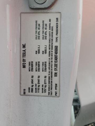 5YJ3E1EA0KF486660 - 2019 TESLA MODEL 3 თეთრი ფოტო 12