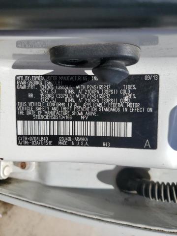 5TDZK3EH5DS134166 - 2013 TOYOTA HIGHLANDER BASE Սպիտակ լուսանկար 13