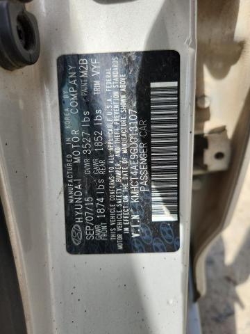 KMHCT4AE9GU013107 - 2016 HYUN ACCENT SE 白色 照片 12