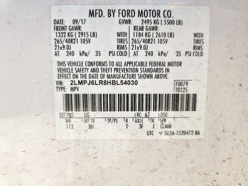 2LMPJ6LR8HBL54030 - 2017 LINCOLN MKX RESERVE Beyaz fotoğraf 13