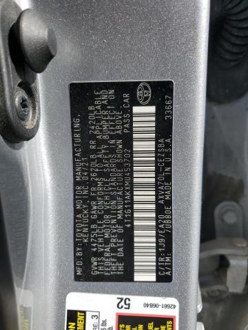 4T1G11AKXMU453702 - 2021 TOYOTA CAMRY SE 银色 照片 12