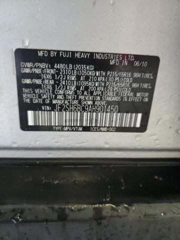 JF2SH6BC9AH901450 - 2010 SUBARU FORESTER XS Silber Foto 13