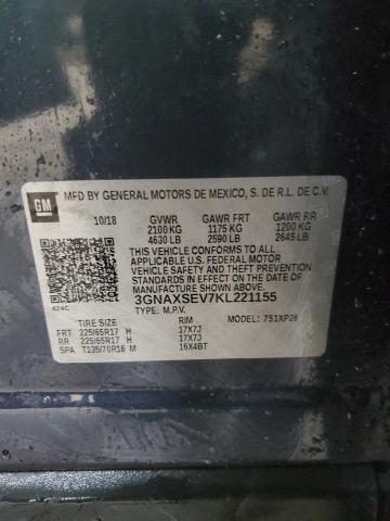 3GNAXSEV7KL221155 - 2019 CHEVROLET EQUINOX LS Көк фото 14